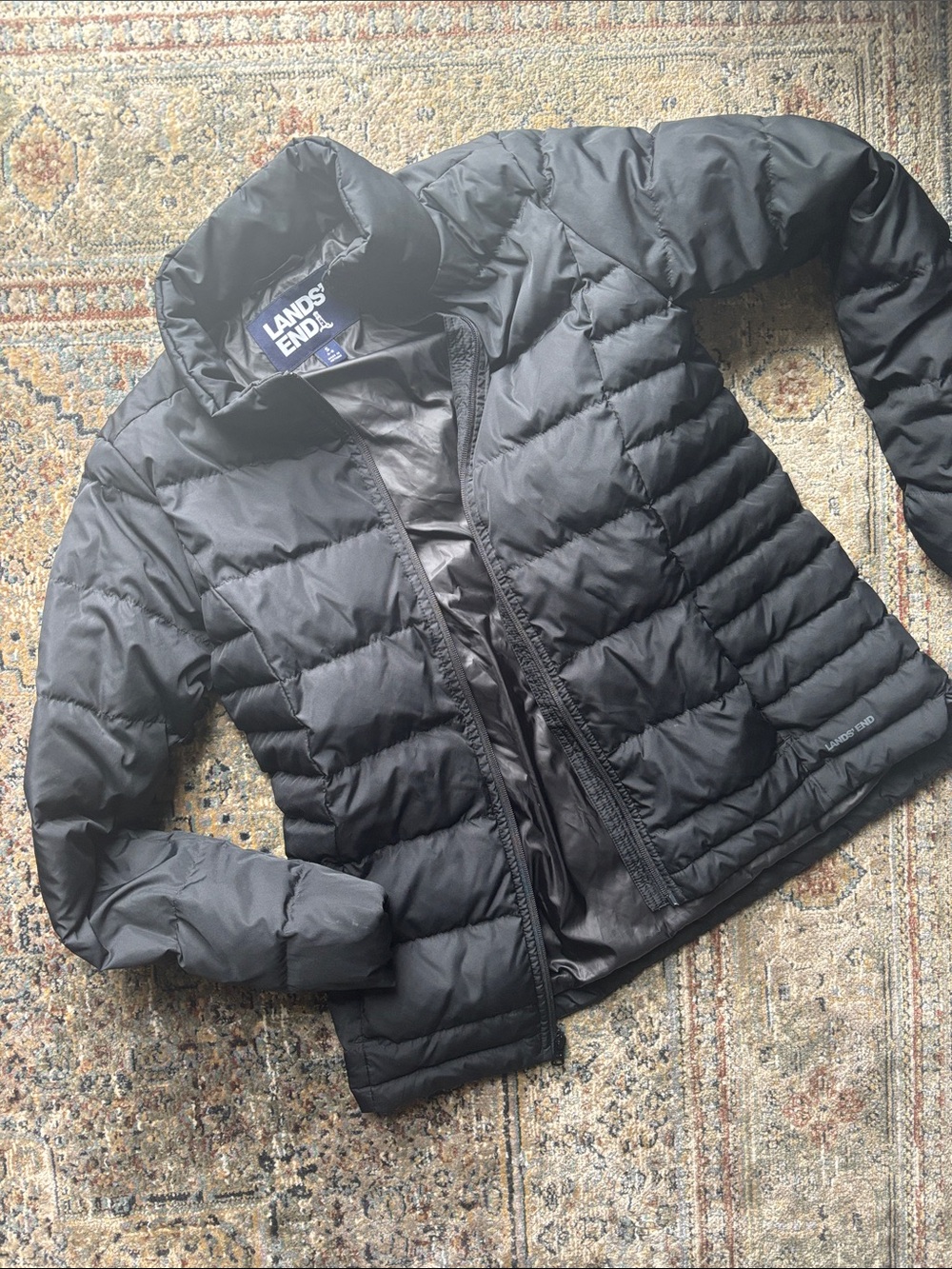 Lands' End Black Women's Quilted Packable Puffer Jacket